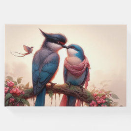 Libro De Visitas Tarjeta de agradecimiento plana de dos pájaros