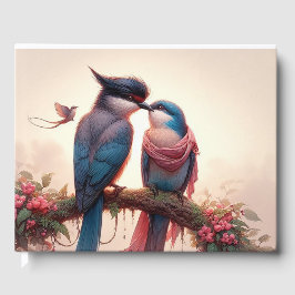 Libro De Visitas Tarjeta de agradecimiento plana de dos pájaros