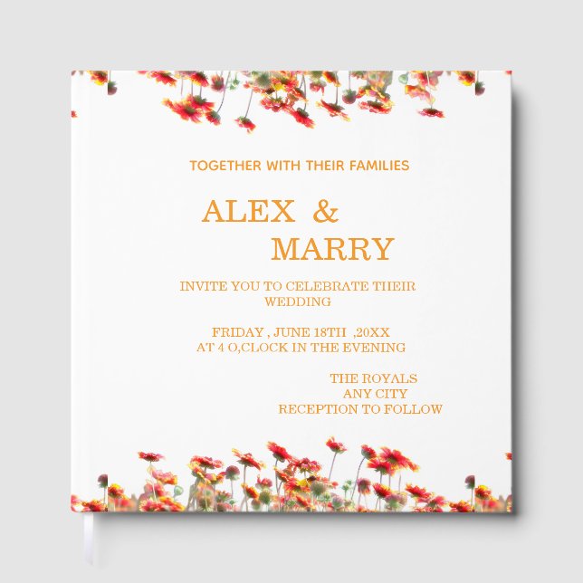 Libro De Visitas Tarjeta de invitación de boda (Anverso)