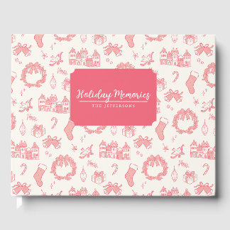 Libro De Visitas Tarjeta de Navidad personalizada de pueblo navideñ