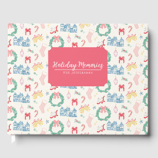 Libro De Visitas Tarjeta de Navidad personalizada de pueblo navideñ