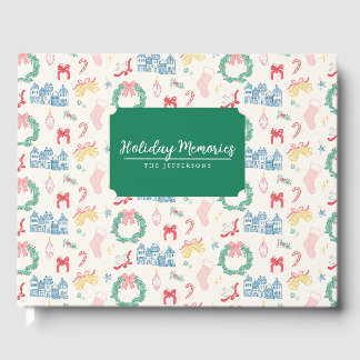 Libro De Visitas Tarjeta de Navidad personalizada de pueblo navideñ