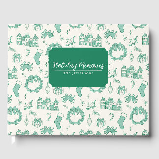 Libro De Visitas Tarjeta de Navidad personalizada de pueblo navideñ