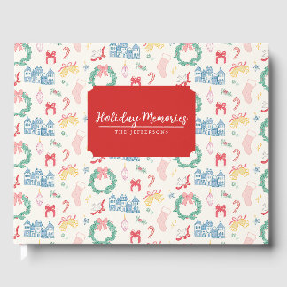 Libro De Visitas Tarjeta de Navidad personalizada de pueblo navideñ