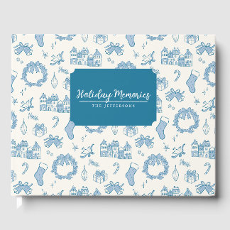 Libro De Visitas Tarjeta de Navidad personalizada de pueblo navideñ