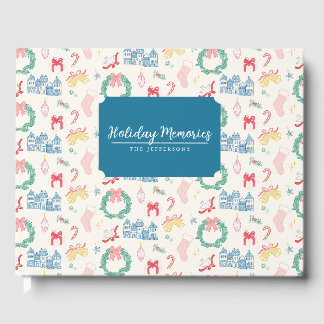 Libro De Visitas Tarjeta de Navidad personalizada de pueblo navideñ