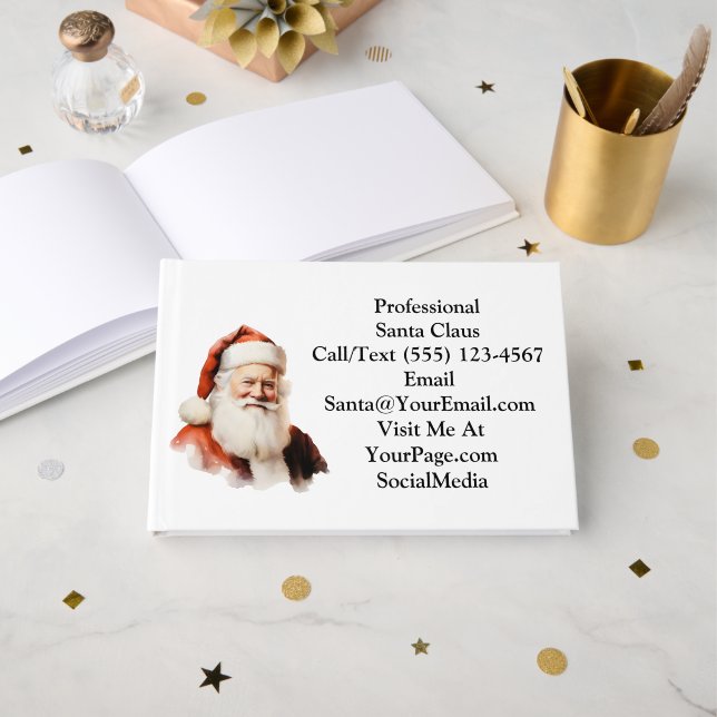 Libro De Visitas Tarjeta de presentación tradicional de Santa Claus (Anverso Abierto)