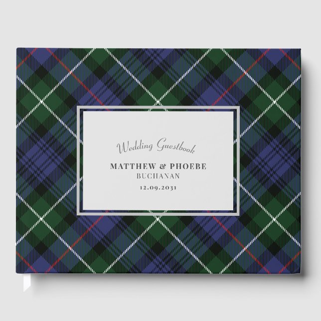Libro De Visitas Tartan Clan MacKenzie Cuadro Purpura Verde Cuadros (Anverso)