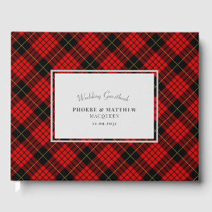 Libro De Visitas Tartan Clan MacQueen Boda Rojo Negro