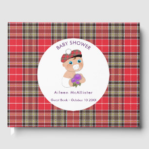 Libro De Visitas Tartán escocés Thistle Baby Shower personalizado