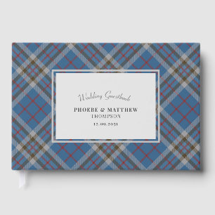 Libro De Visitas Tartan Thompson Cuadros Azul Gris Cuadriculado