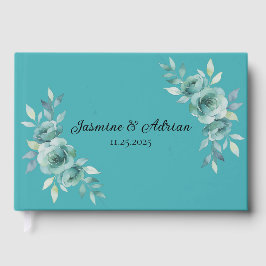 Libro De Visitas Teal Whisper Blooms Wedding