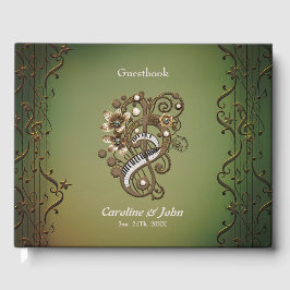 Libro De Visitas Teclado curvo de piano de vapor.