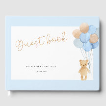 Teddy Bear Blue Tan Balloons Baby Shower