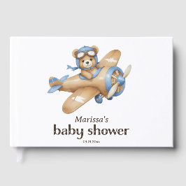 Libro De Visitas Teddy Bear Pilot Baby Boy Shower