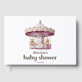 Libro De Visitas Teddy Bear Twin Chica Baby Shower