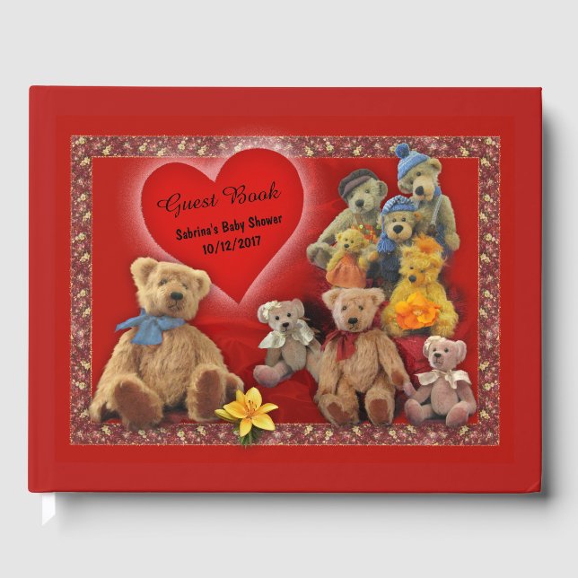 Libro De Visitas Teddybears Baby Shower (personalizable) (Anverso)