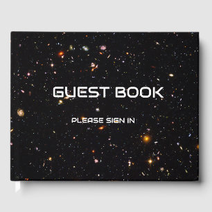 Libro De Visitas Tema de la ciencia con foto de espacio profundo