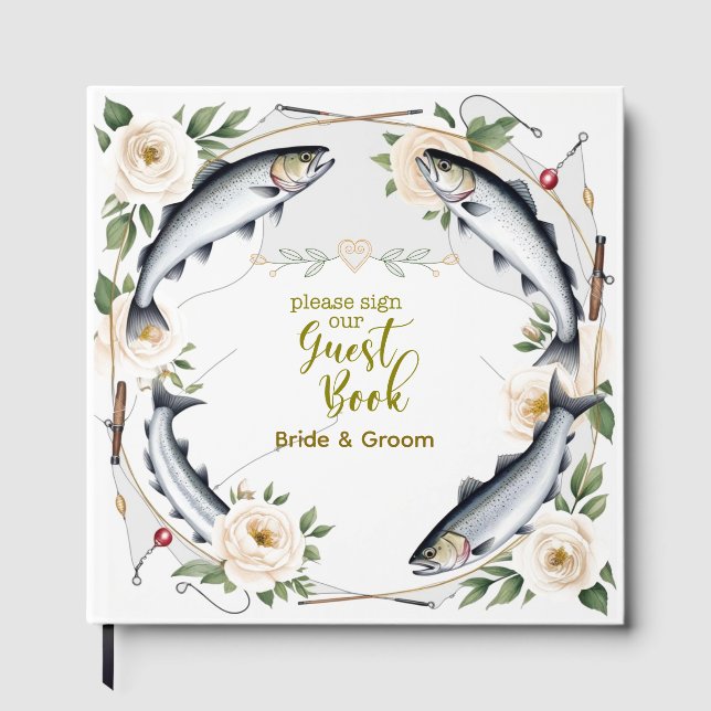 Libro De Visitas Temática de los Bodas de pescado para los amantes  (Anverso)