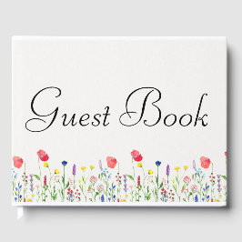 Libro de visitas temático de flores silvestres de 