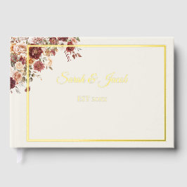 Libro De Visitas Terra Cotta green foil Wedding Guest Book