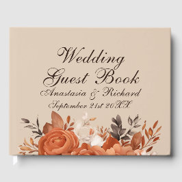 Libro De Visitas Terracota ligera y Boda Naranja quemado