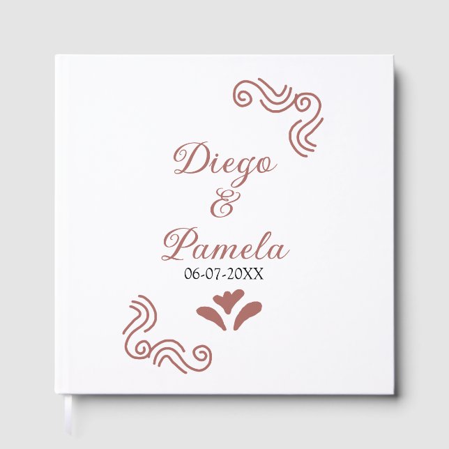 Libro De Visitas Terracota pareja de bodas rústicos negros de Españ (Anverso)