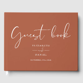 Libro De Visitas Terracotta Elegant Script Boda
