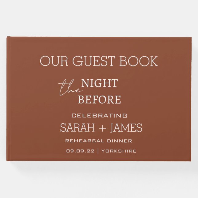 Libro De Visitas Terracotta la noche antes de la cena de ensayo  (Anverso)