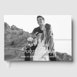 Libro De Visitas Terracotta Modern Photo Wedding Guest Book