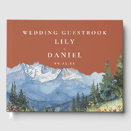 Libro De Visitas Terracotta Mountain Floral Wedding Photo