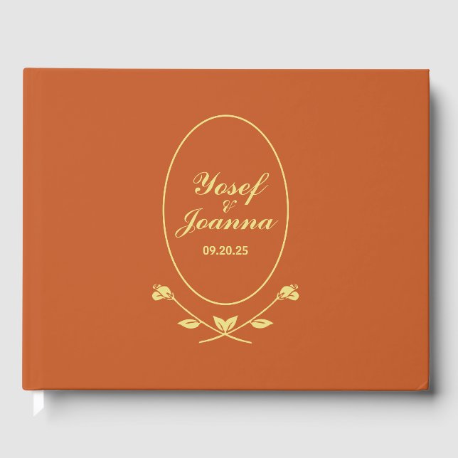 Libro De Visitas Terracotta Rosa Boda (Anverso)