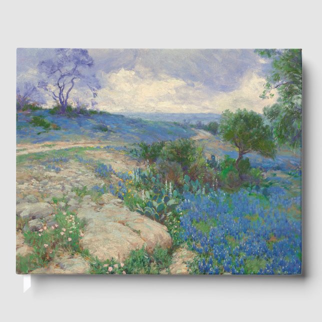 Libro De Visitas Texas Landscape With Bluebonnets Julian Onderdonk (Anverso)