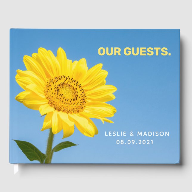 Libro De Visitas texto personalizado Girasol (Anverso)