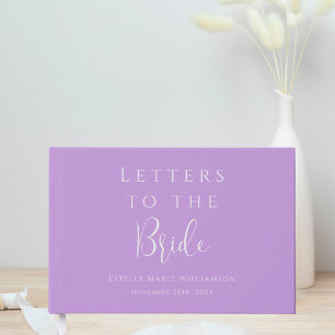 Libro De Visitas Texto Personalizado Lavanda Lila Letras para la No