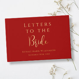 Libro De Visitas Texto Personalizado Letras Doradas Rojo Cereza par