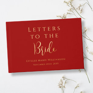 Libro De Visitas Texto Personalizado Letras Doradas Rojo Cereza par