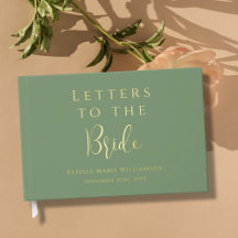 Texto Personalizado Letras Doradas Verde Sage para