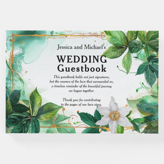 Libro De Visitas 💍 texto Personalizado Passiflora Serenidad (Anverso)