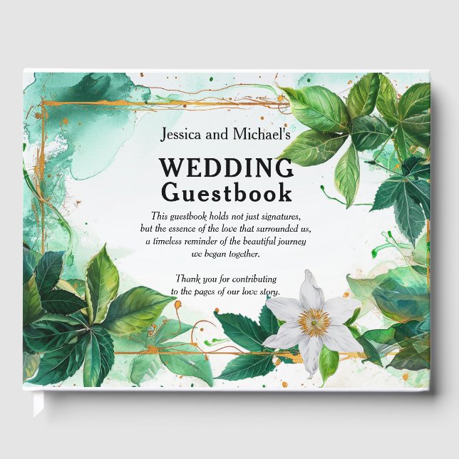 Libro De Visitas 💍 texto Personalizado Passiflora Serenidad (Anverso)