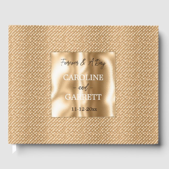 Libro De Visitas Textura de Faux Glam Gold (Anverso)