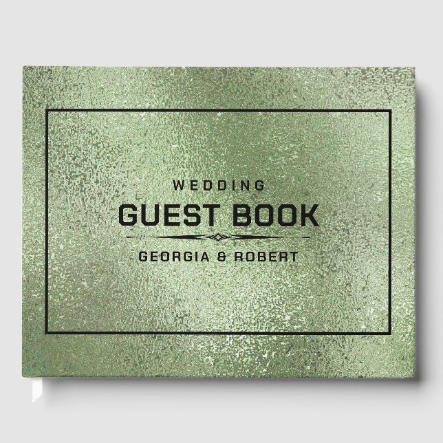 Libro De Visitas Textura iridiscente verde (Anverso)