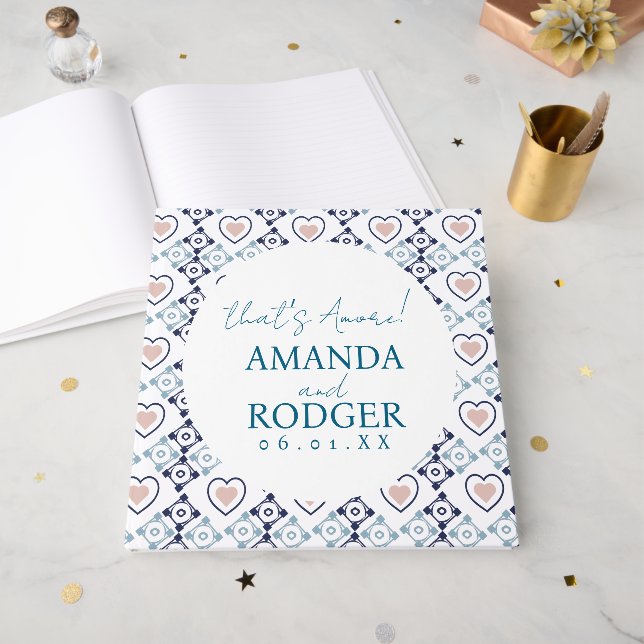 Libro De Visitas That’s Amore Italian Tiles and Hearts (Anverso Abierto)