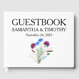 Libro De Visitas Thistle Scottish Watercolor Floral Boda