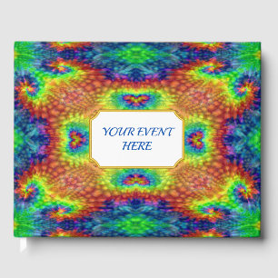 Libro De Visitas Tie Dye Sky Vintage Fractal Kaleidoscope