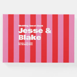 Libro De Visitas Tipografía audaz, bodas rosadas y rojas