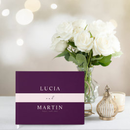 Libro De Visitas Tipografía de la línea rosa carmesí real boda