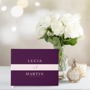 Libro De Visitas Tipografía de la línea rosa carmesí real boda