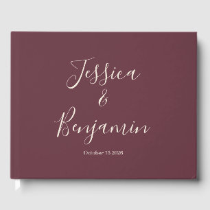 Libro De Visitas Tipografía elegante minimalista en burdeos