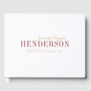 Libro De Visitas Tipografía moderna boda de caída minimalista
